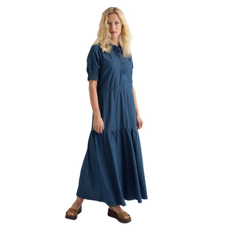 Seasalt Cornwall Feather Star Dress Mid Wash Indigo image number 0